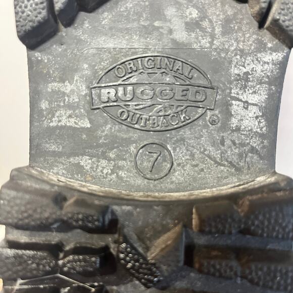 VTG Rugged Outdoors Boots Black Faux Leather Lace Up Grunge Gothic Combat Work 7 - Picture 9 of 9